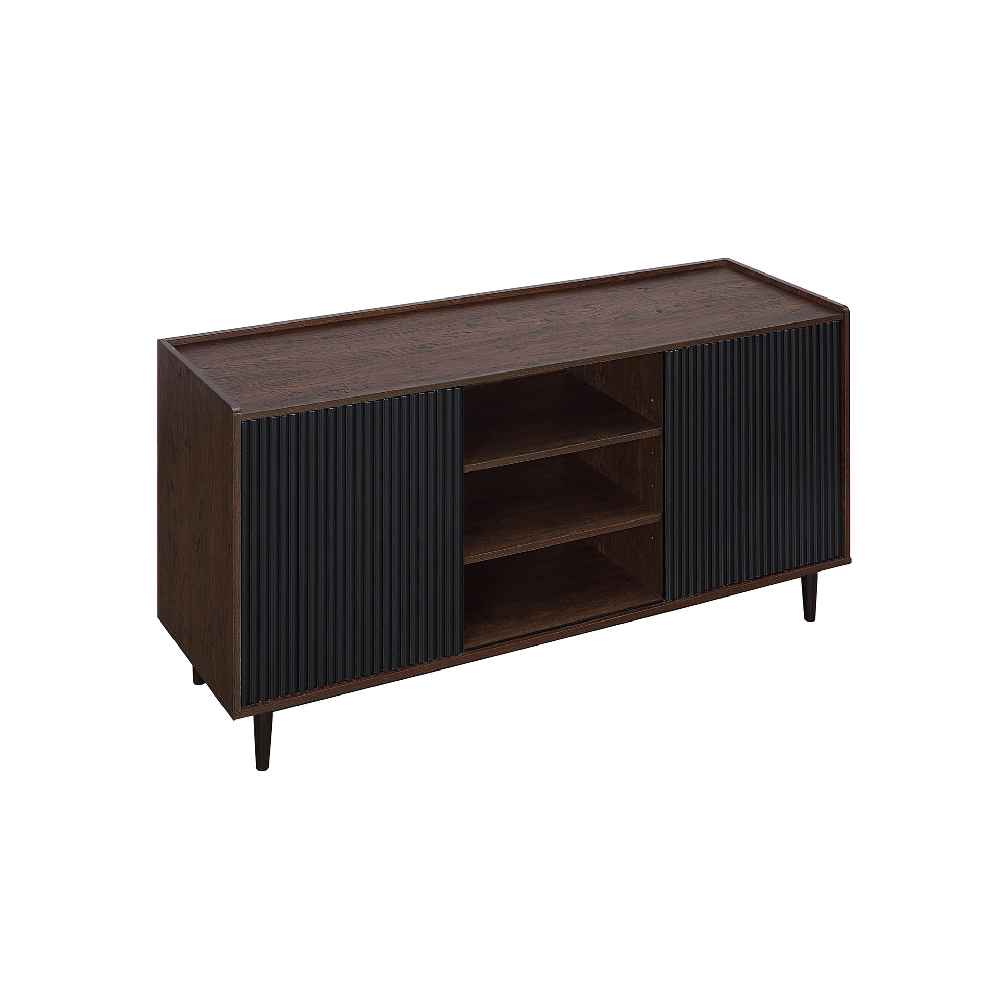 Black Mid-Century Modern Sideboard for Dining Room Storage