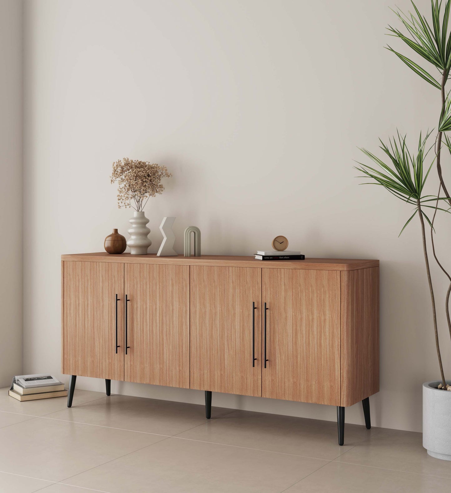 Maple Sideboard Buffet - Mid Century Modern Storage