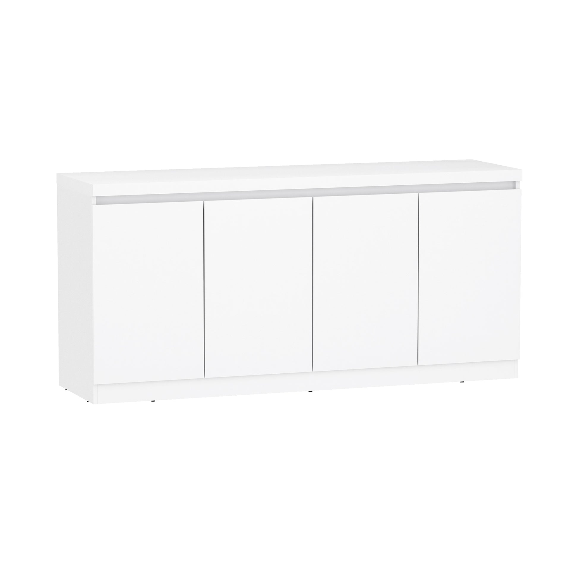 White Particle Board Sideboard for Dining Room Storage
