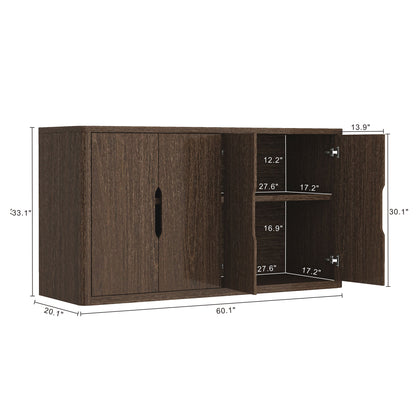 Walnut Sideboard Buffet - 60.1" Storage Server