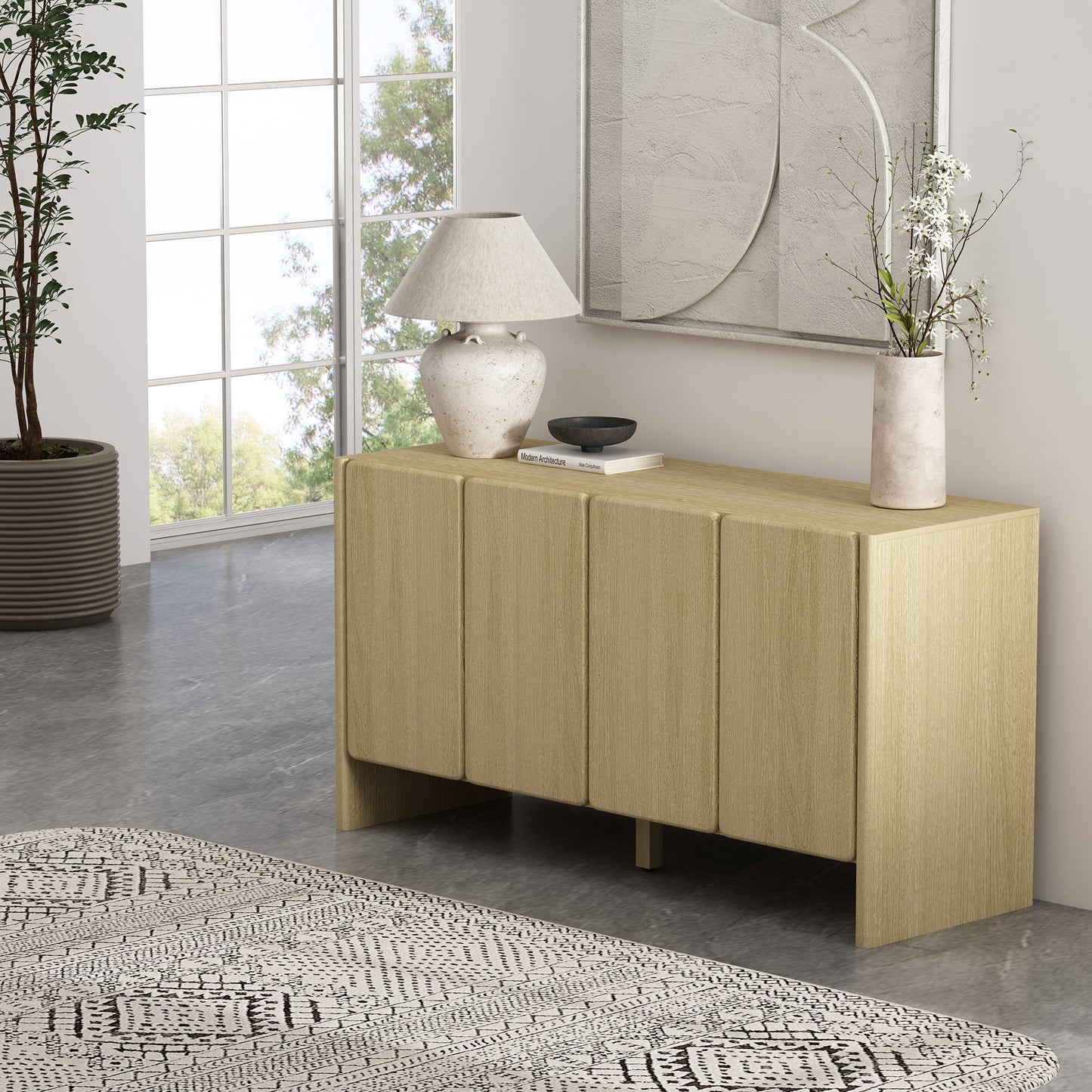 Oak Sideboard Buffet Stand - 60" Dining Storage
