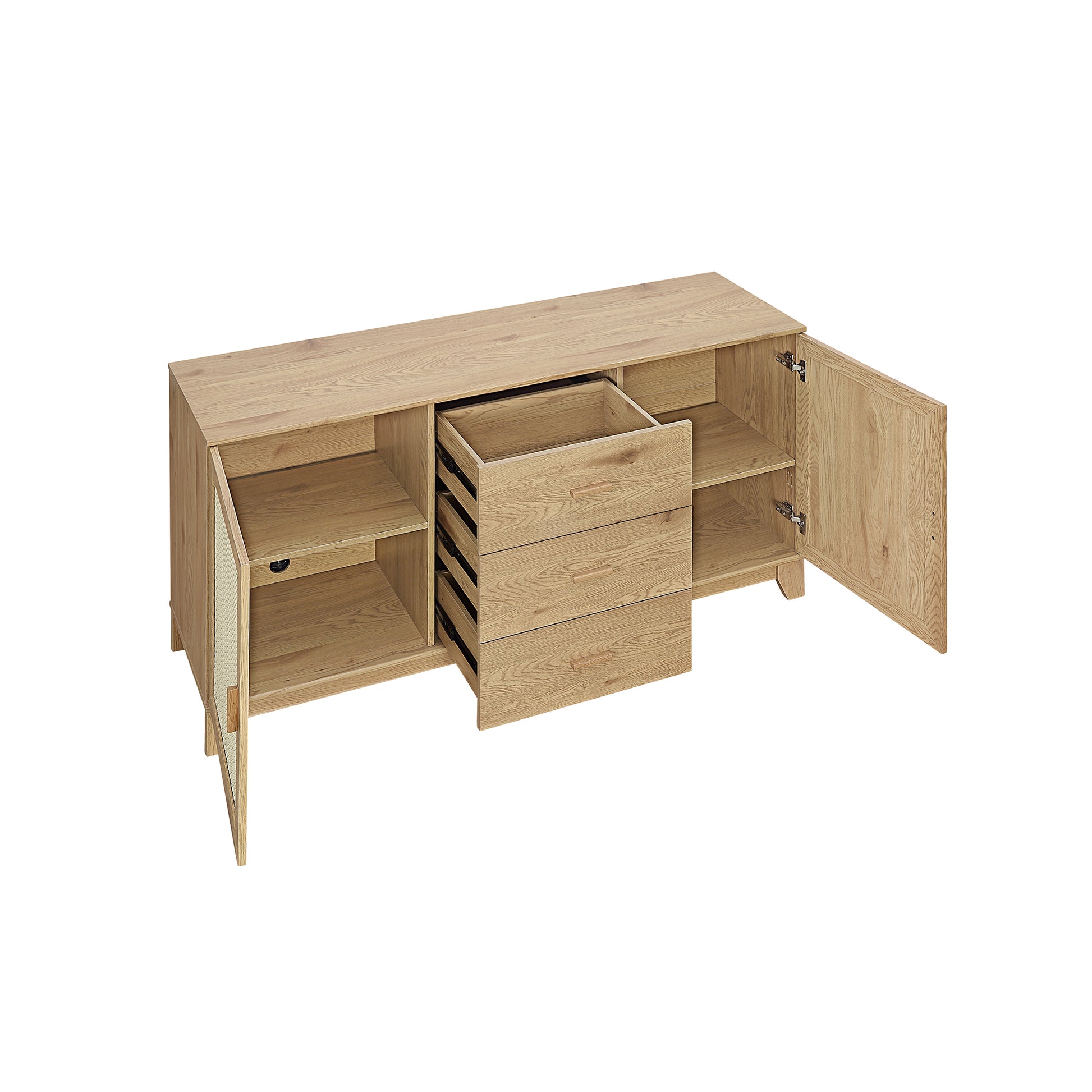 Natural MDF Cane Sideboard - Dining Room Storage