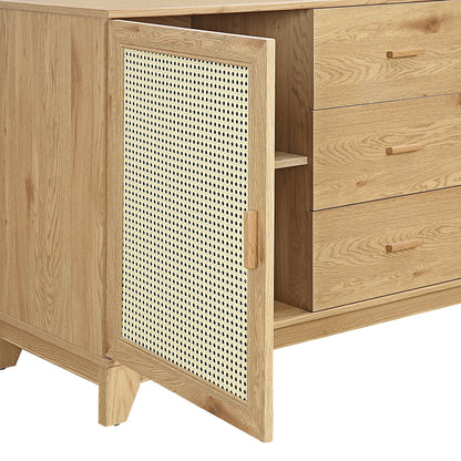 Natural MDF Cane Sideboard - Dining Room Storage
