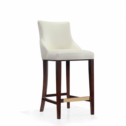 Ivory Wood Barstool - Kitchen Bar Height Seat for Living Room