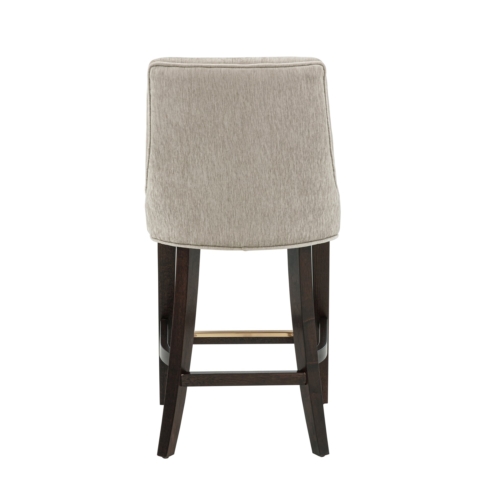 Taupe Rubber Wood Counter Stool with Backrest for Living Room
