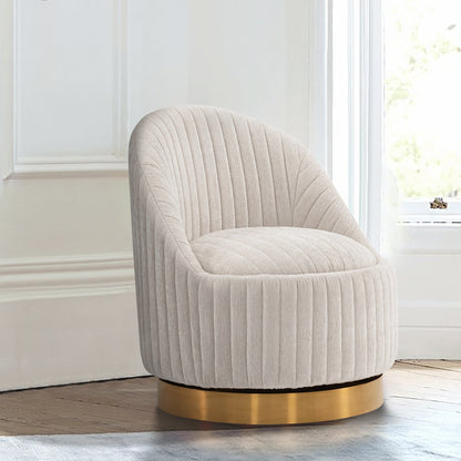 Cream Swivel Lounge Chair - Modern Comfort & Style