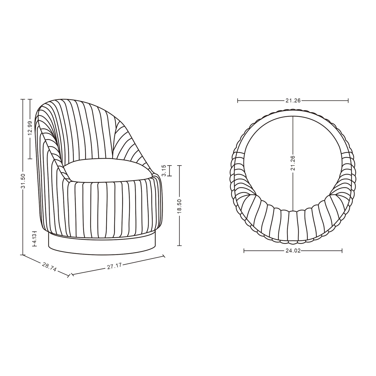 Cream Swivel Lounge Chair - Modern Comfort & Style