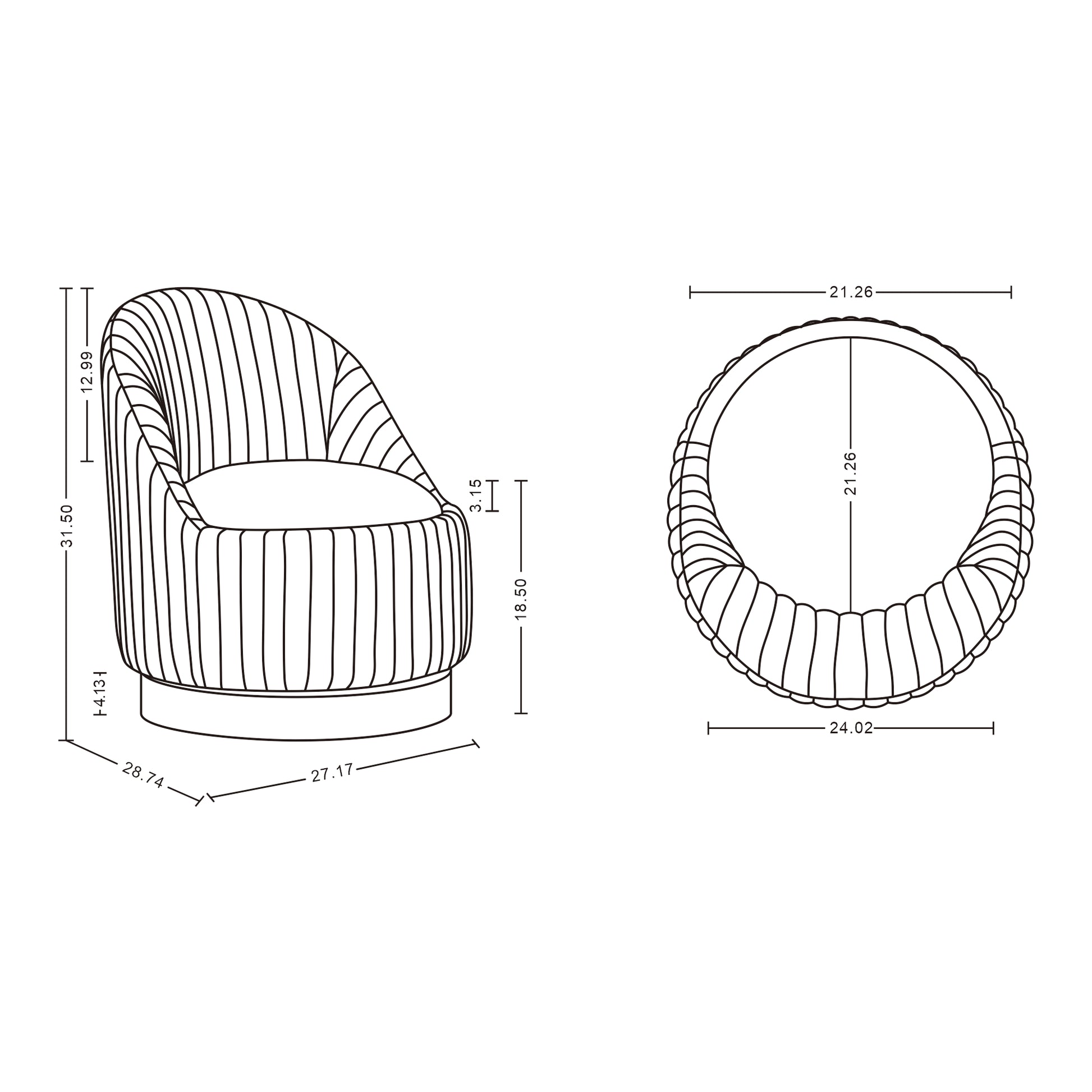 Cream Swivel Lounge Chair - Modern Comfort & Style