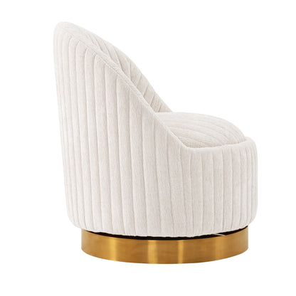 Cream Swivel Lounge Chair - Modern Comfort & Style