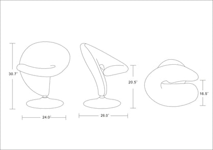 Red Swivel Lounge Chair - Modern Metal Accent