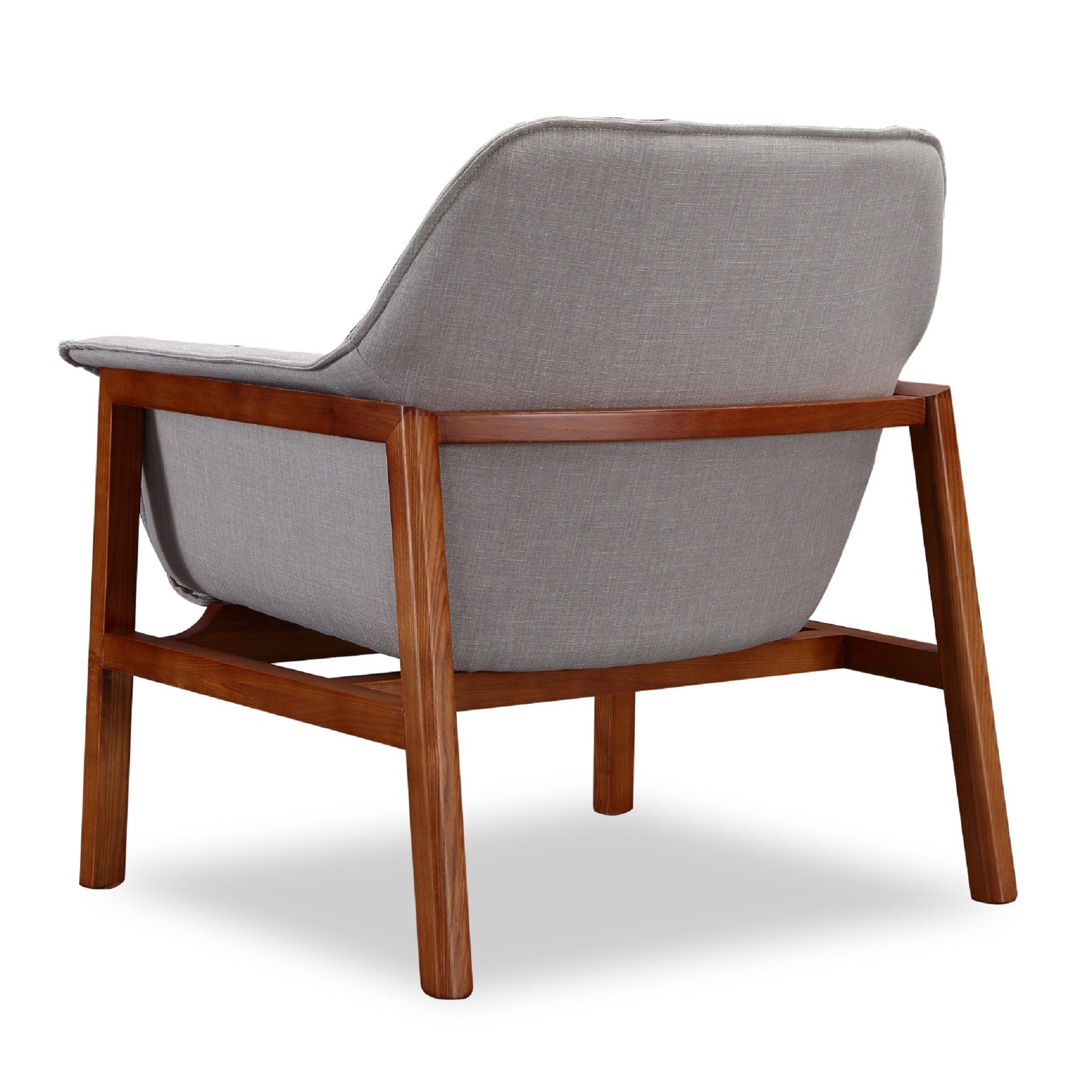 Grey Linen Accent Armchair - Mid-Century Modern Style for Living Room
