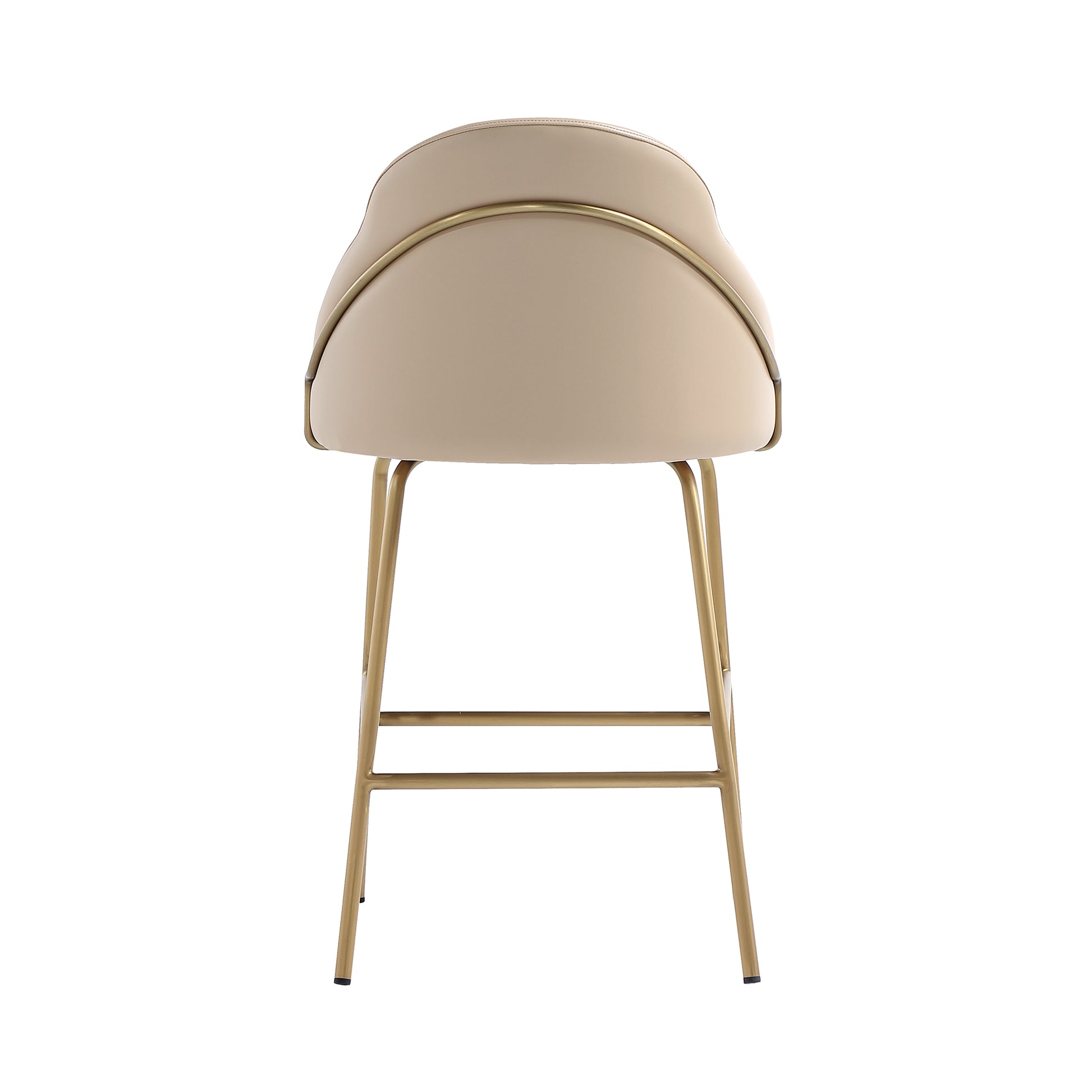 Tan & Gold Steel Counter Stool with Backseat - 22" for Living Room