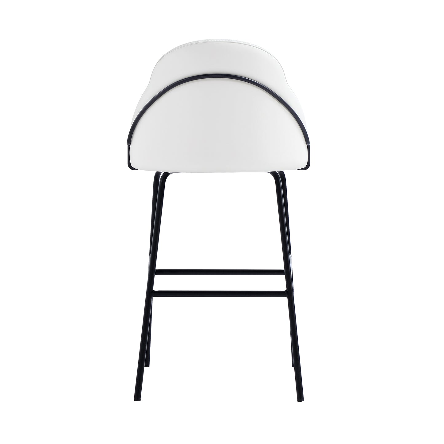 Modern Stainless Steel Barstool in White Black Leatherette for Living Room