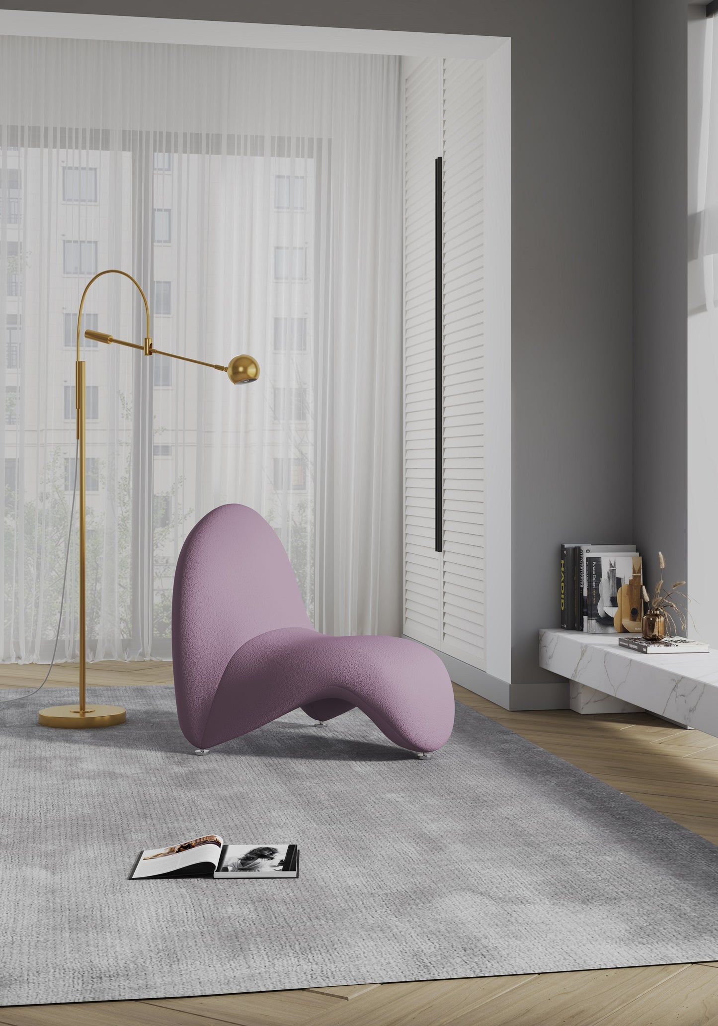 Purple Metal Accent Chair - Modern Lounge Chair