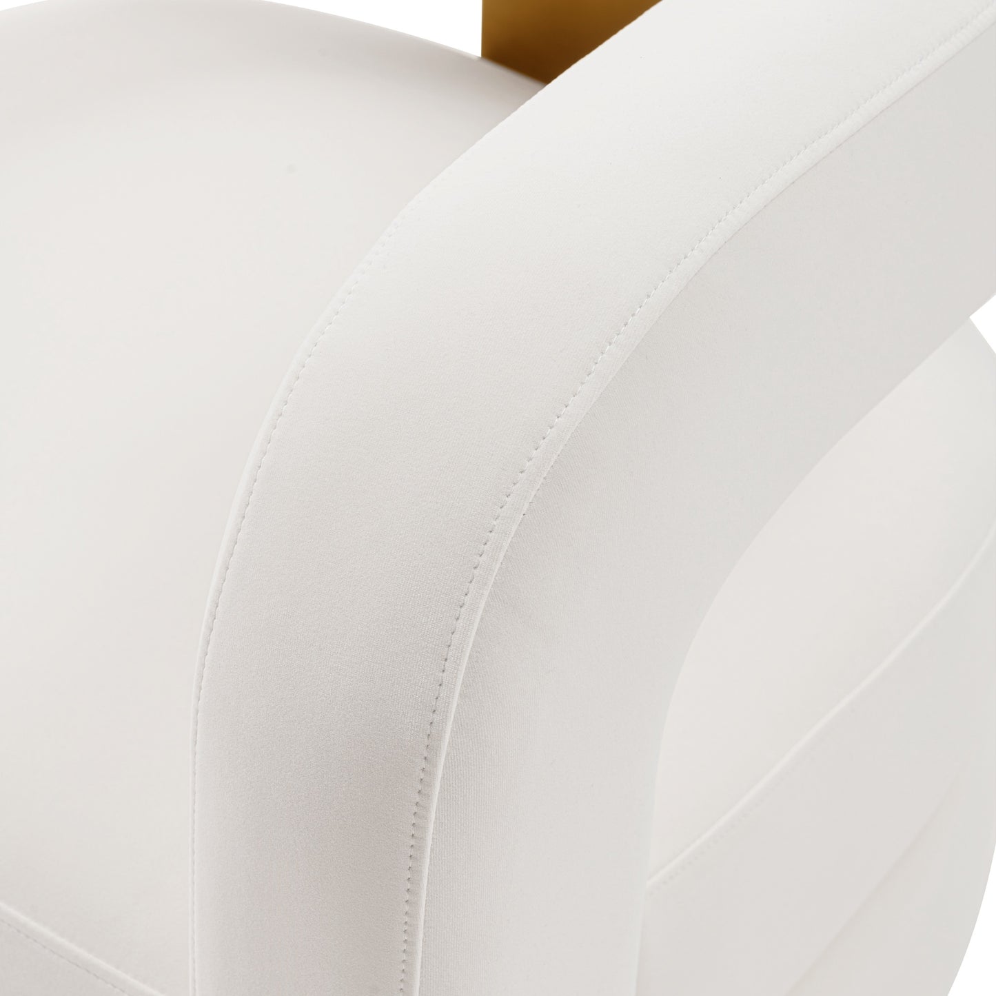 White Velvet Lounge Chair - Modern Accent Piece