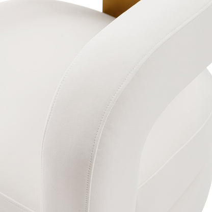 White Velvet Lounge Chair - Modern Accent Piece