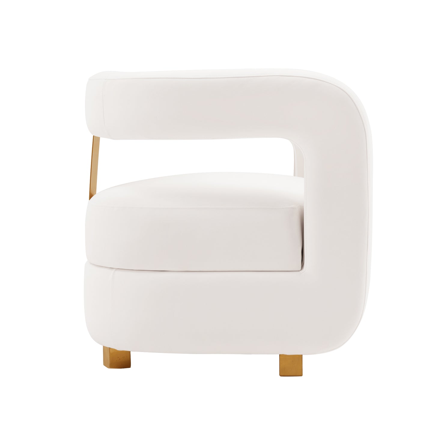 White Velvet Lounge Chair - Modern Accent Piece