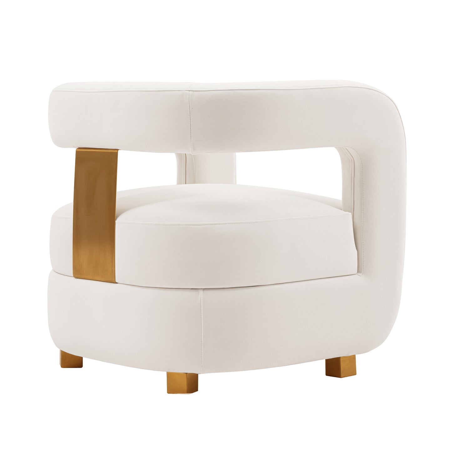 White Velvet Lounge Chair - Modern Accent Piece