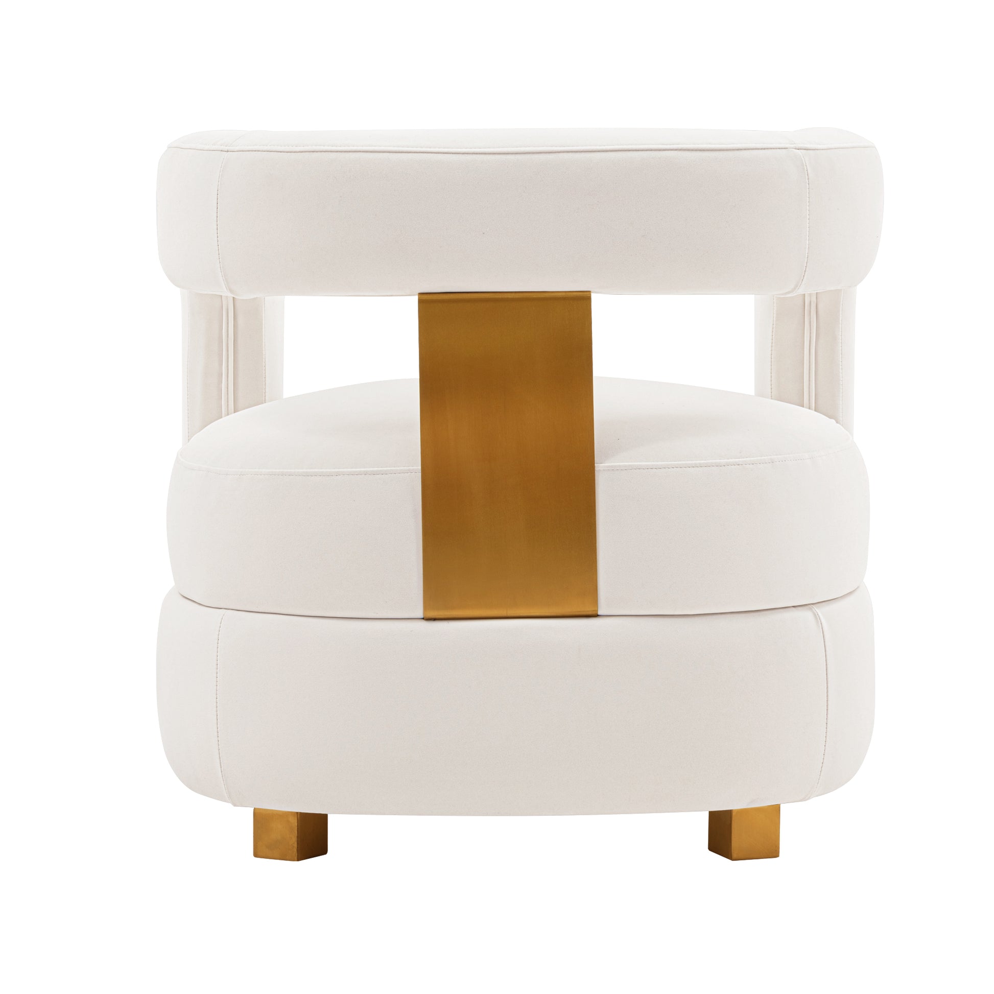 White Velvet Lounge Chair - Modern Accent Piece