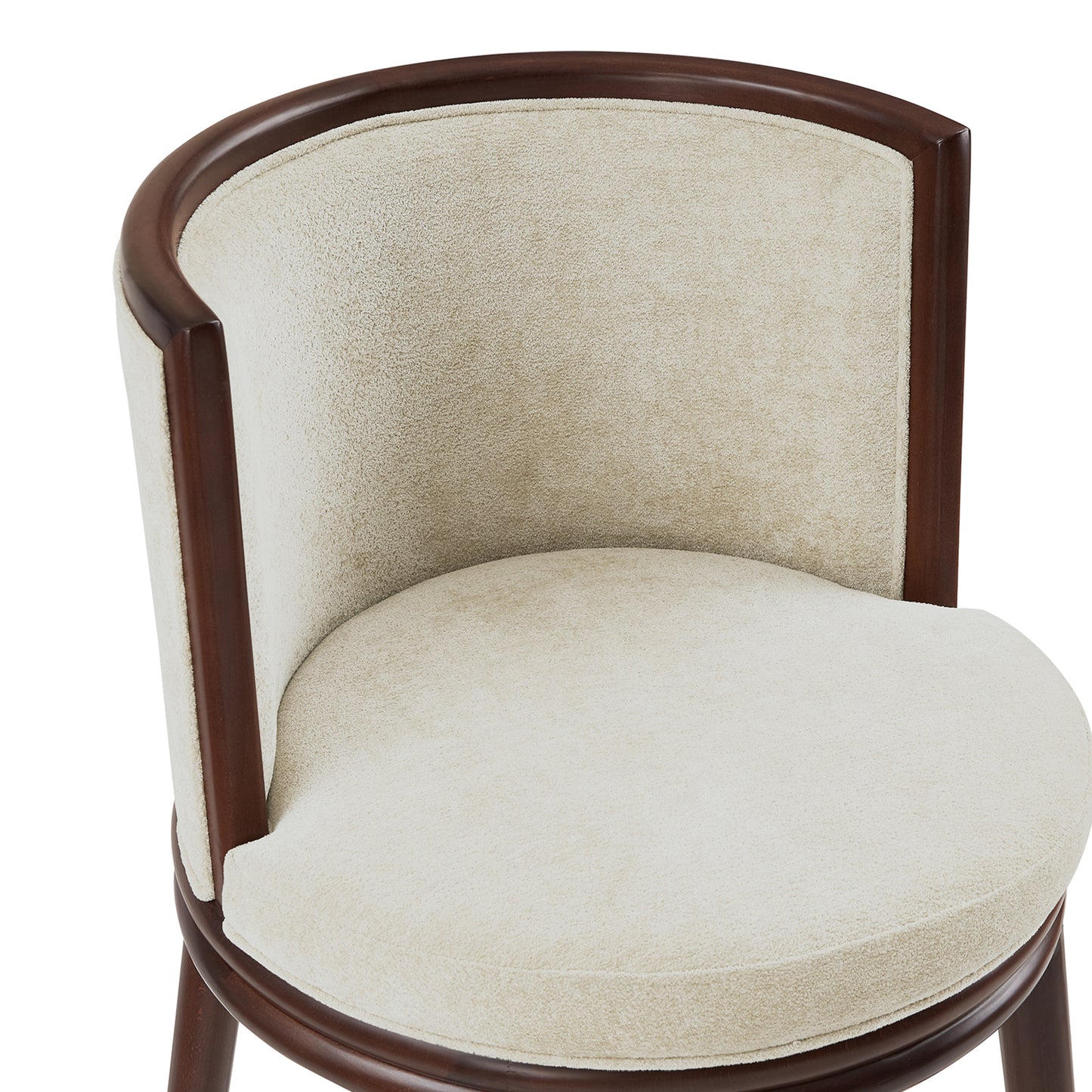 Cream Wood Counter Stool with Backrest - Kitchen Accent Chair for Living Room