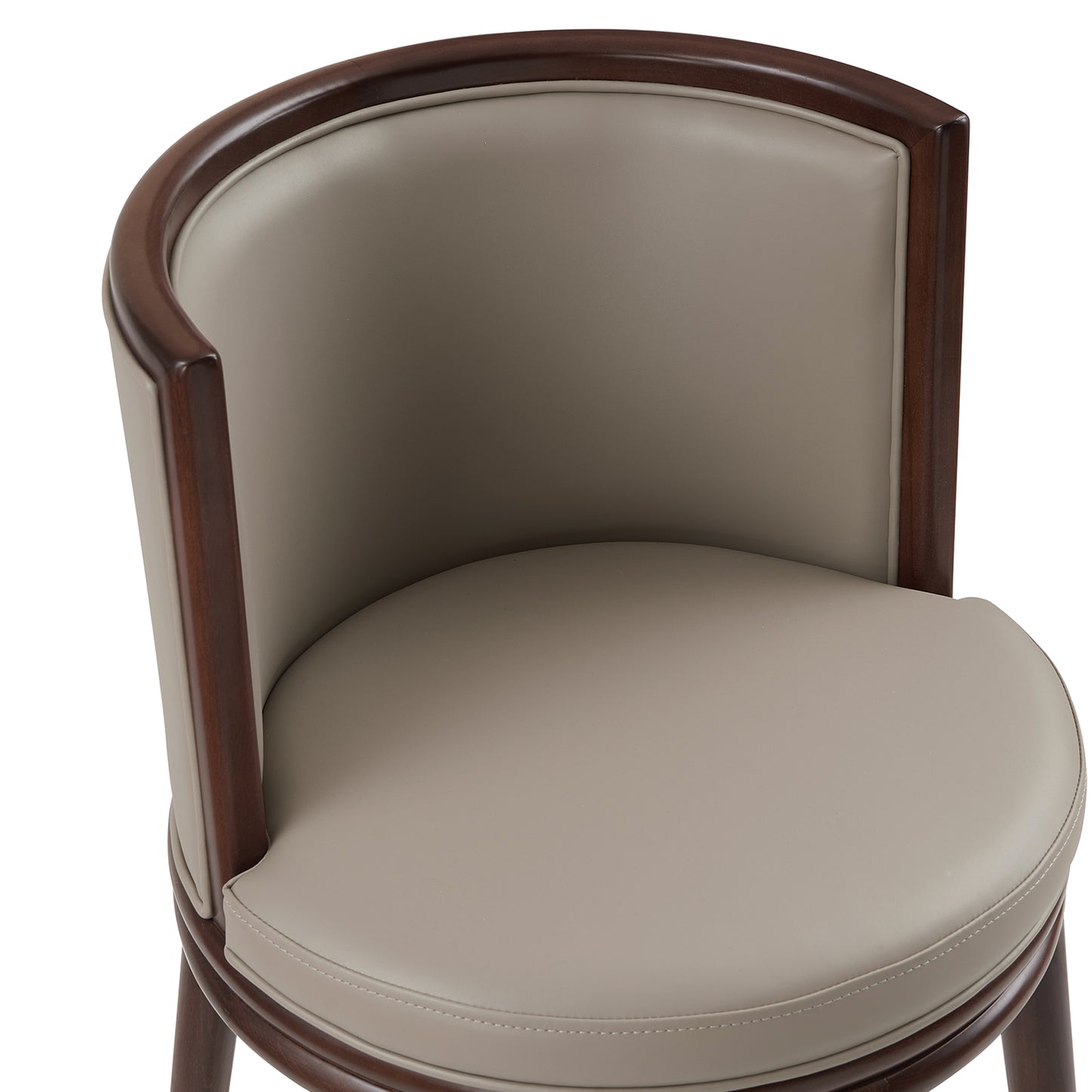 Taupe Wood Barstool with Backrest - Kitchen Seating