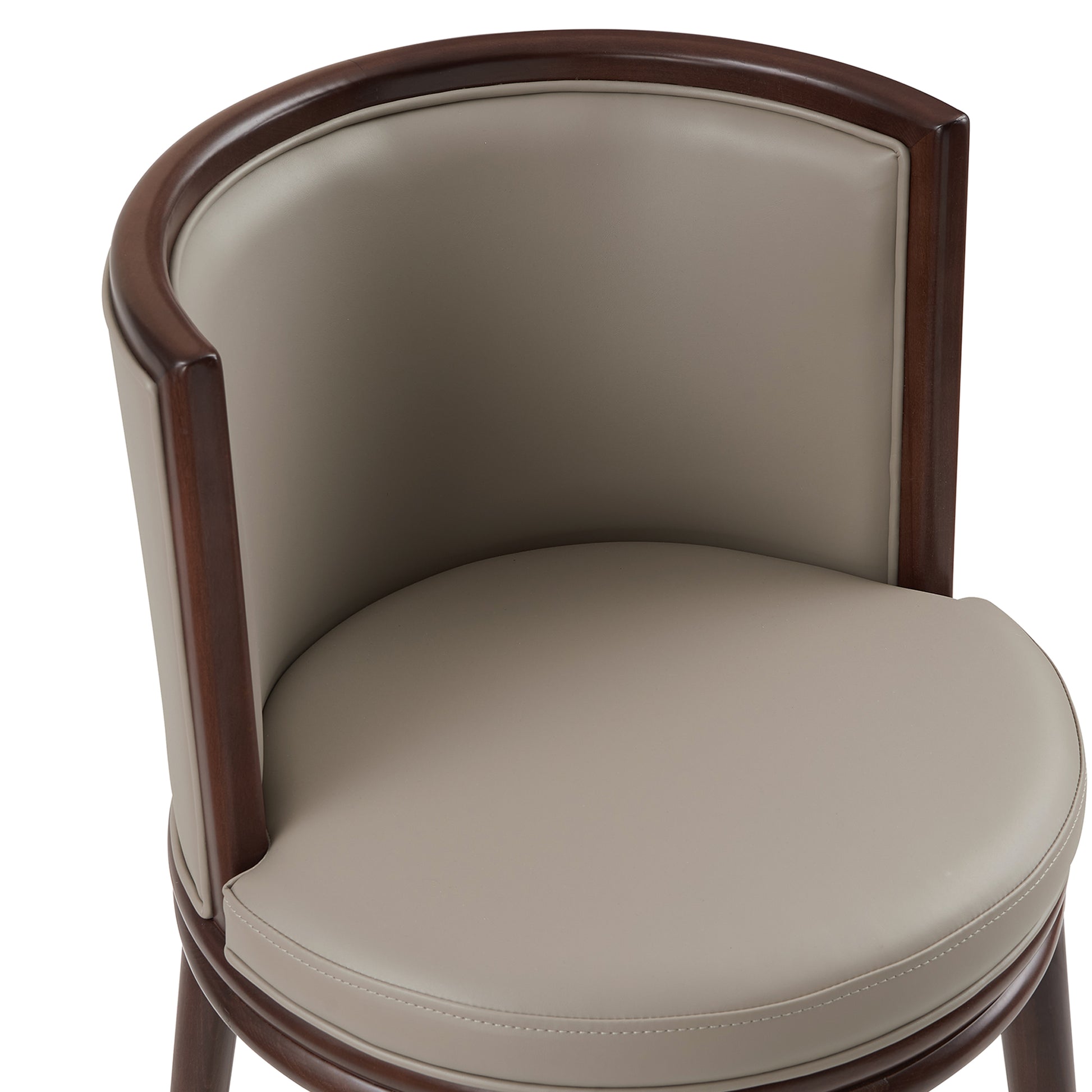 Taupe Wood Barstool with Backrest - Kitchen Seating
