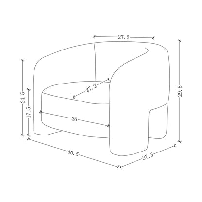 Ivory Pine Lounge Chair - Modern Glam Accent for Living Room
