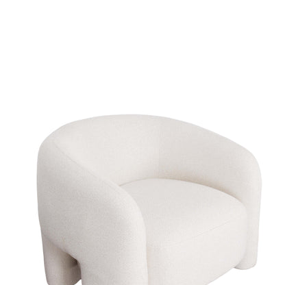 Ivory Pine Lounge Chair - Modern Glam Accent for Living Room