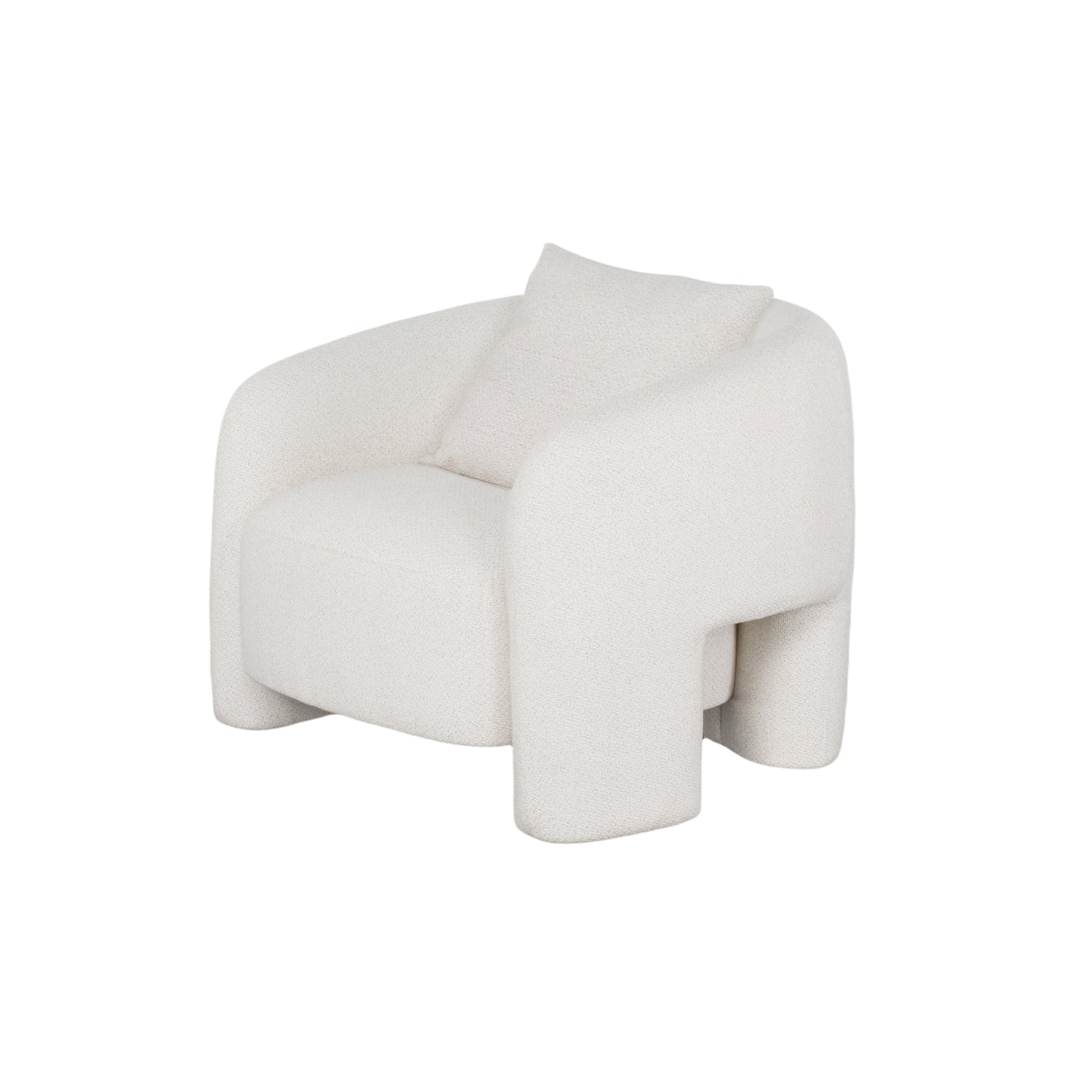 Ivory Pine Lounge Chair - Modern Glam Accent for Living Room