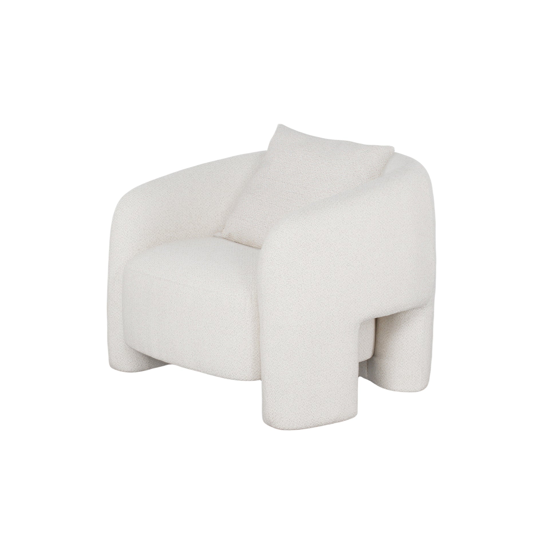 Ivory Pine Lounge Chair - Modern Glam Accent for Living Room