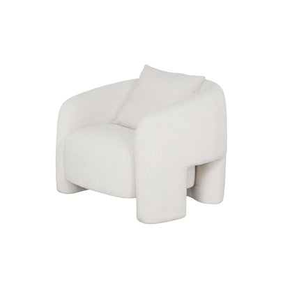 Ivory Pine Lounge Chair - Modern Glam Accent for Living Room