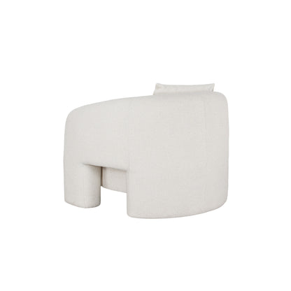 Ivory Pine Lounge Chair - Modern Glam Accent for Living Room