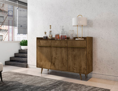 Rustic Brown Mid-Century Buffet Stand - 53.54" Dining Server