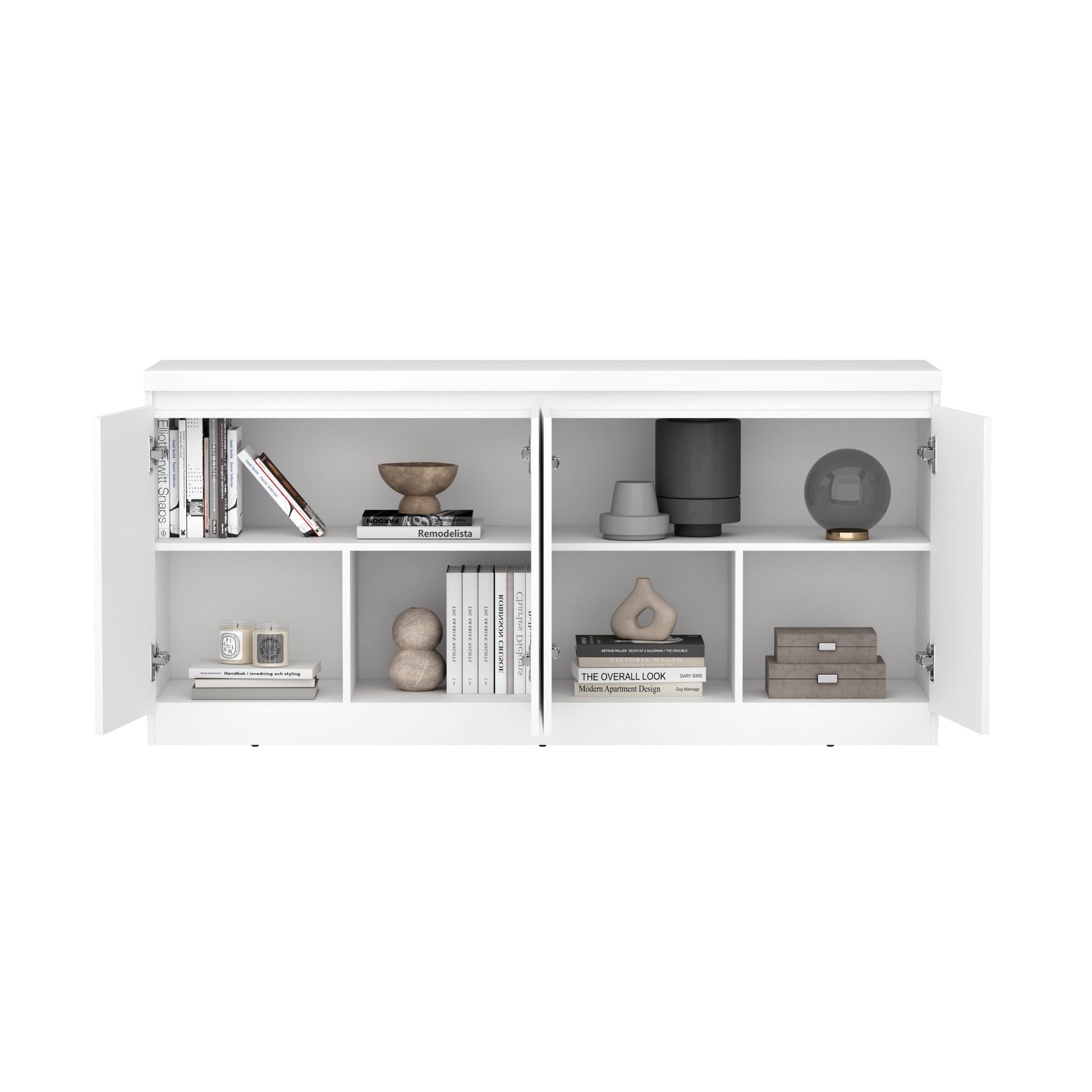 White Particle Board Dining Room Buffet Sideboard with Storage