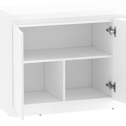 White Particle Board Dining Room Buffet Sideboard with Storage