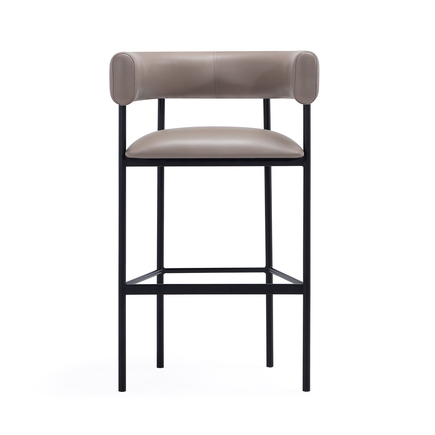 Taupe Metal Barstool - Comfortable Onda Design for Living Room