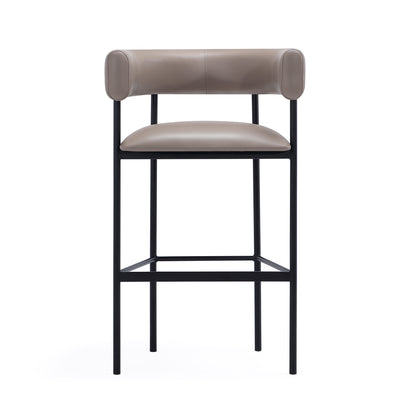 Taupe Metal Barstool - Comfortable Onda Design for Living Room
