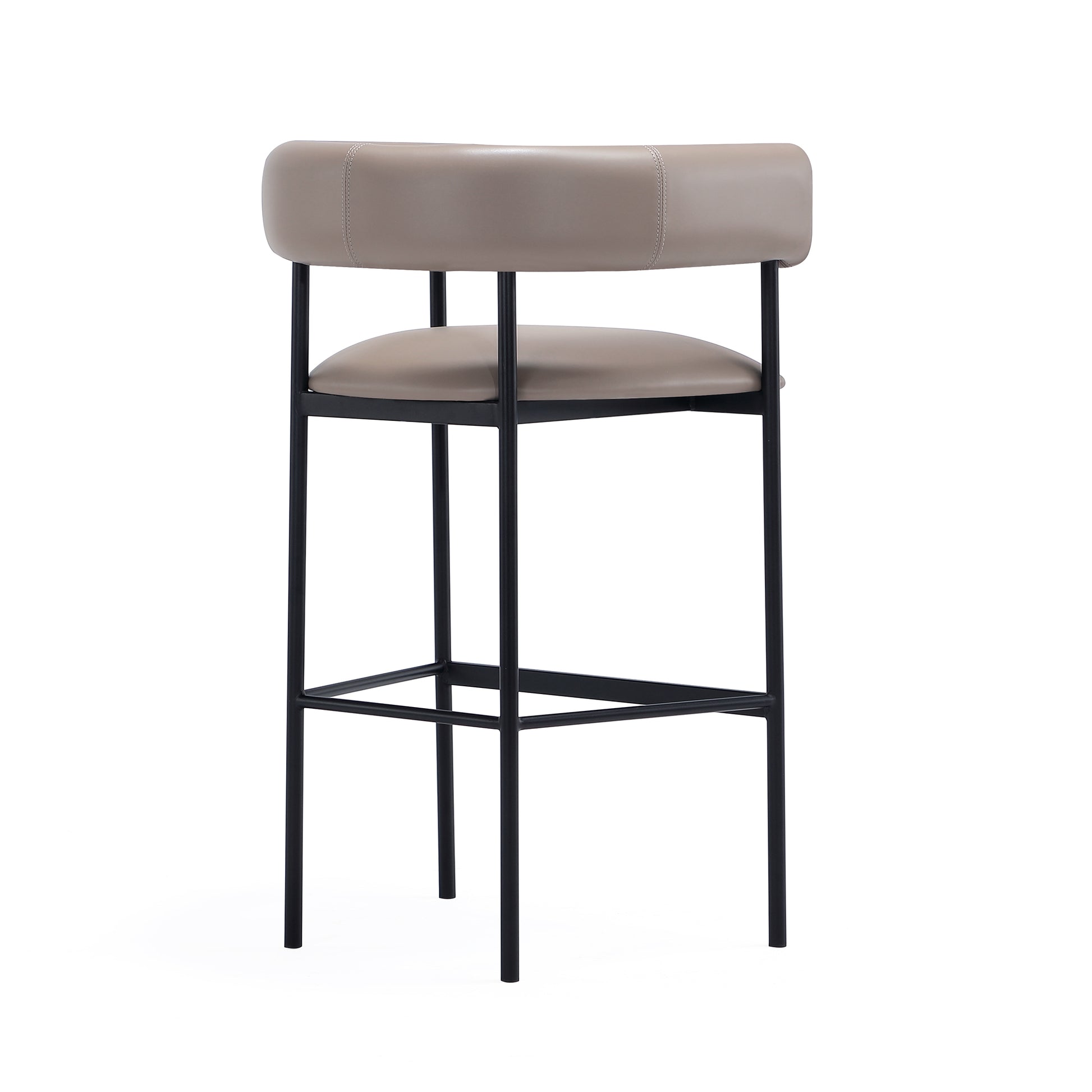 Taupe Metal Barstool - Comfortable Onda Design for Living Room