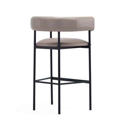 Taupe Metal Barstool - Comfortable Onda Design for Living Room