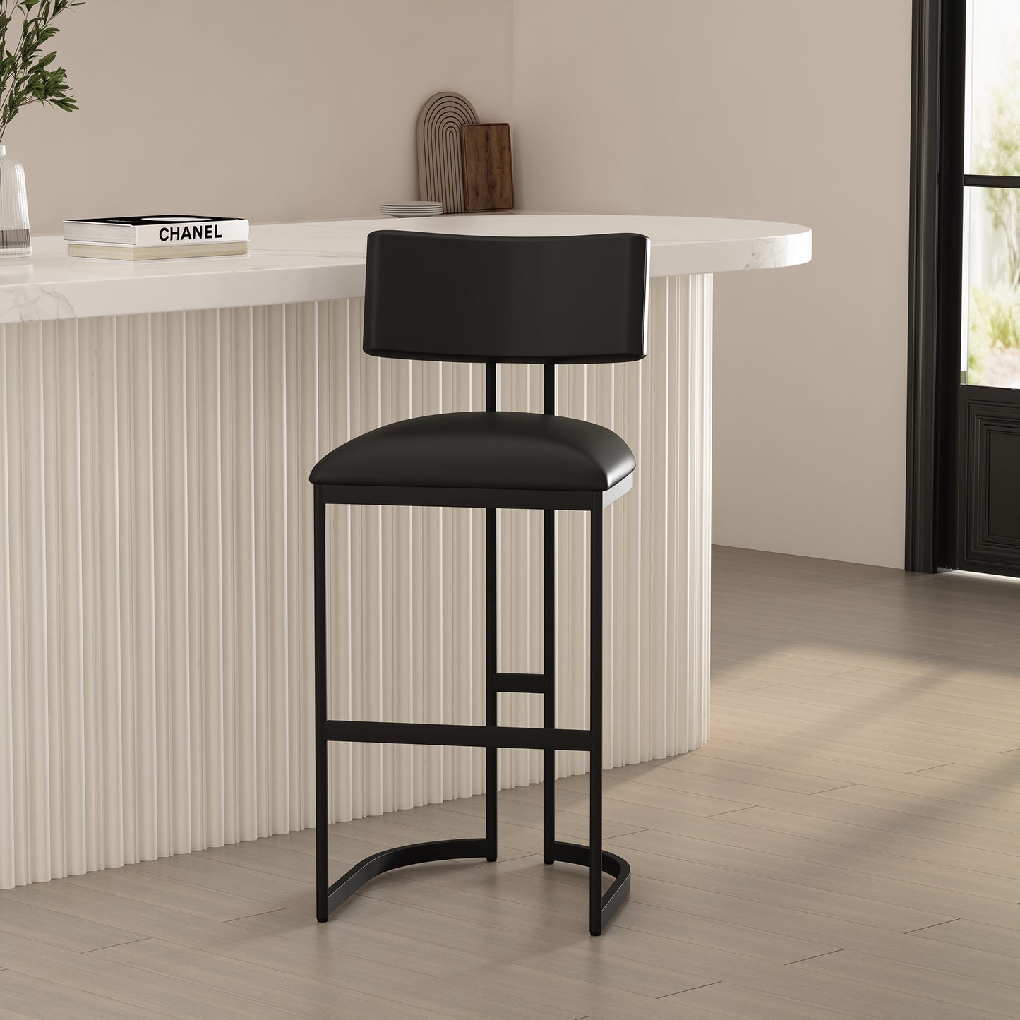 Black Metal Barstool - Modern Kitchen Stool