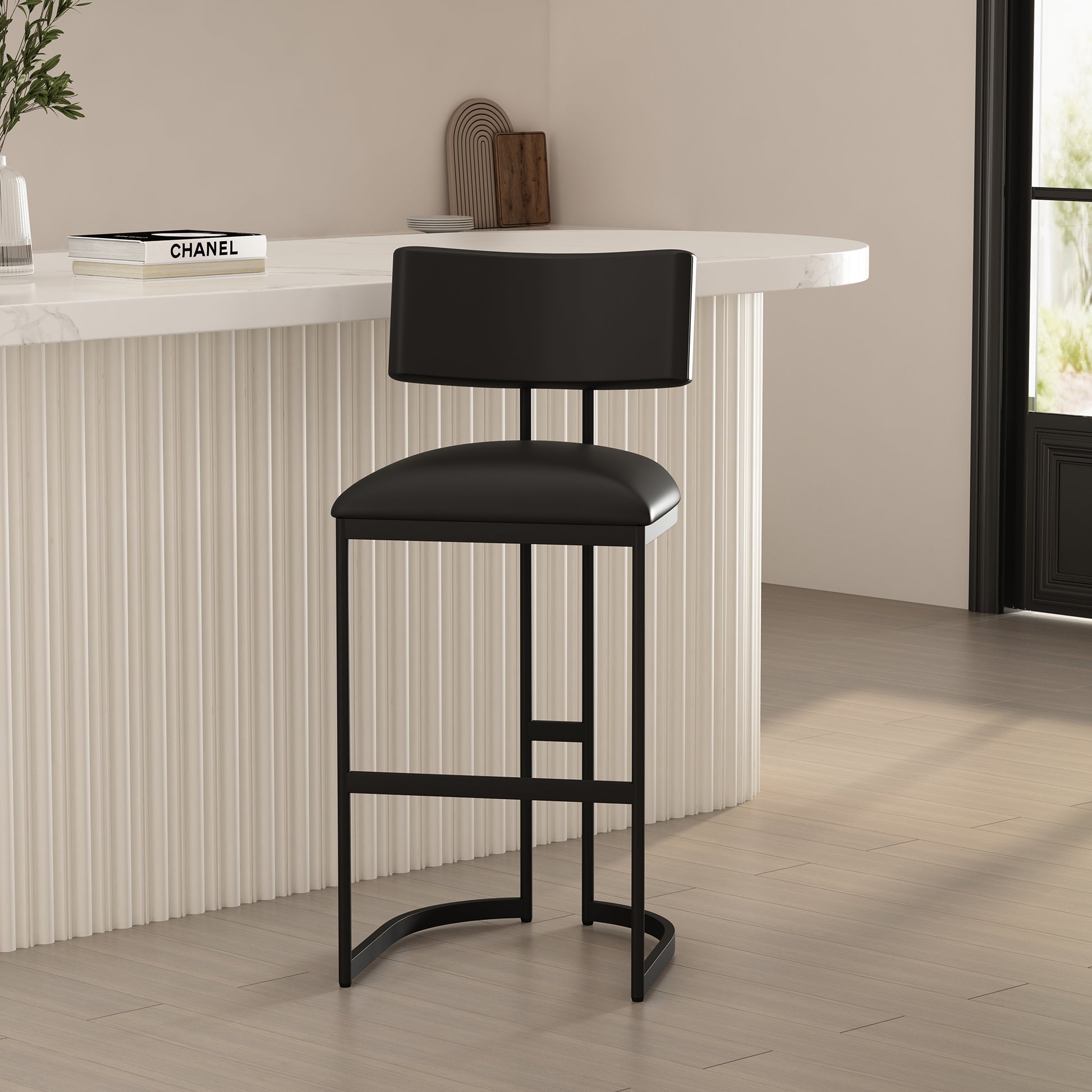 Black Metal Barstool - Modern Kitchen Stool