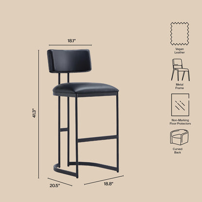 Black Metal Barstool - Modern Kitchen Stool