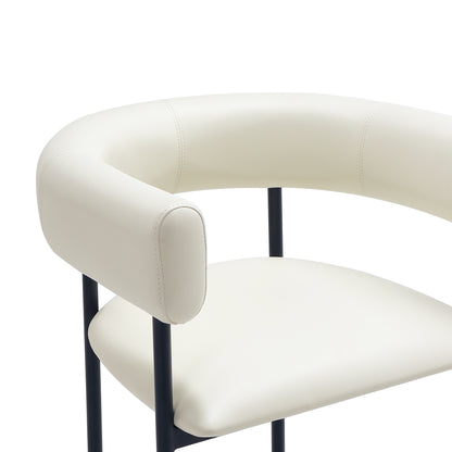 Ivory Metal Upholstered Chair for Accent Seating for Living Room