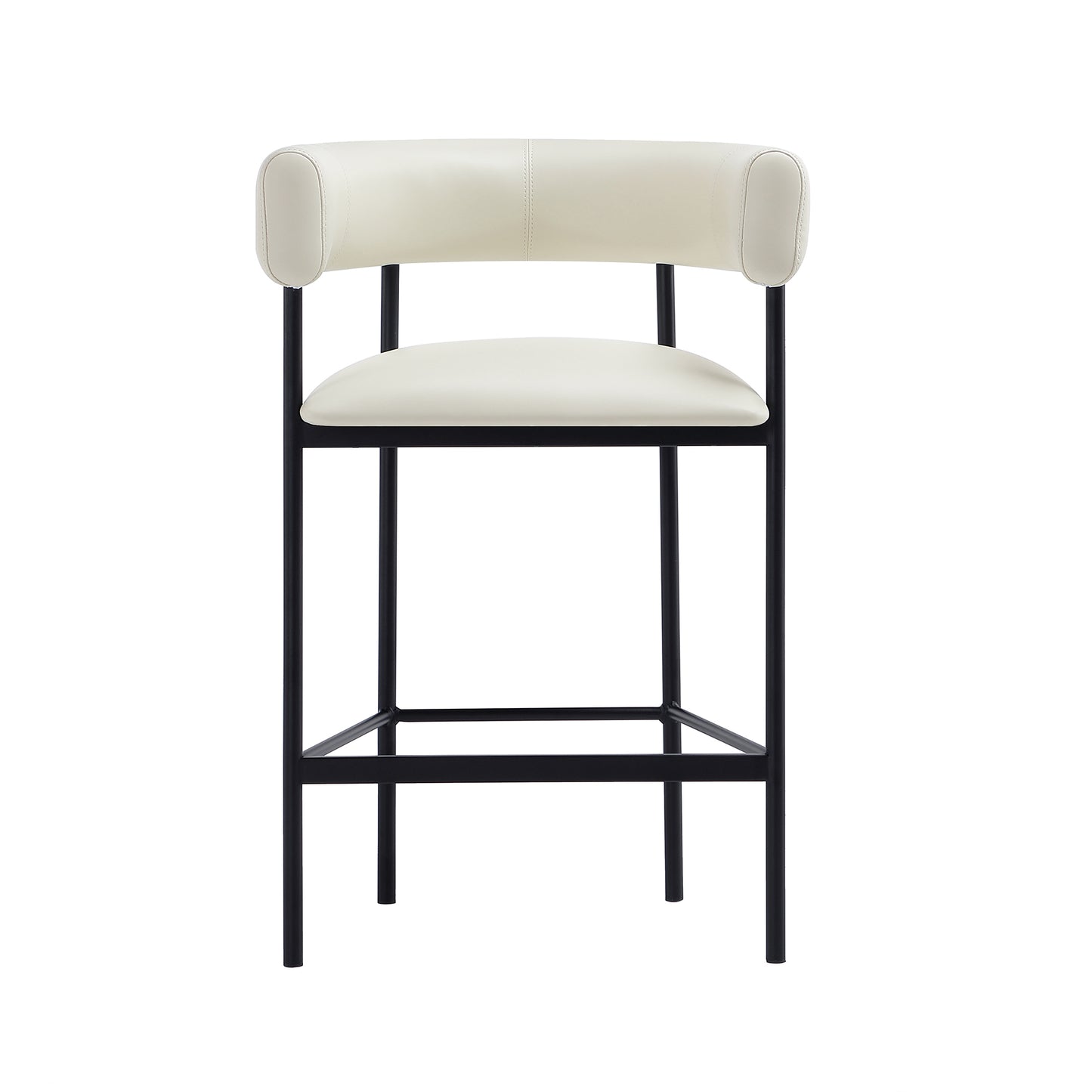 Ivory Metal Upholstered Chair for Accent Seating for Living Room