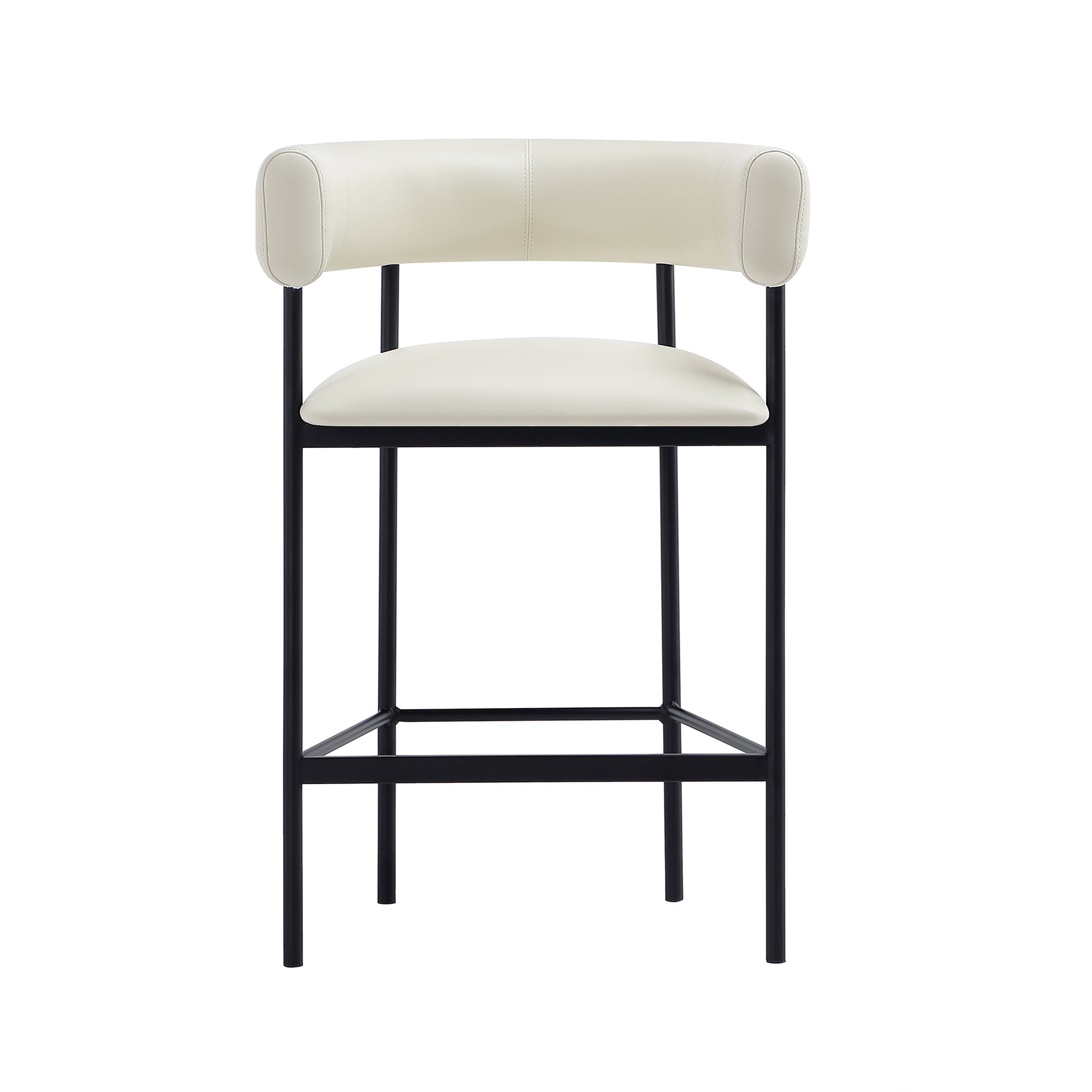 Ivory Metal Upholstered Chair for Accent Seating for Living Room