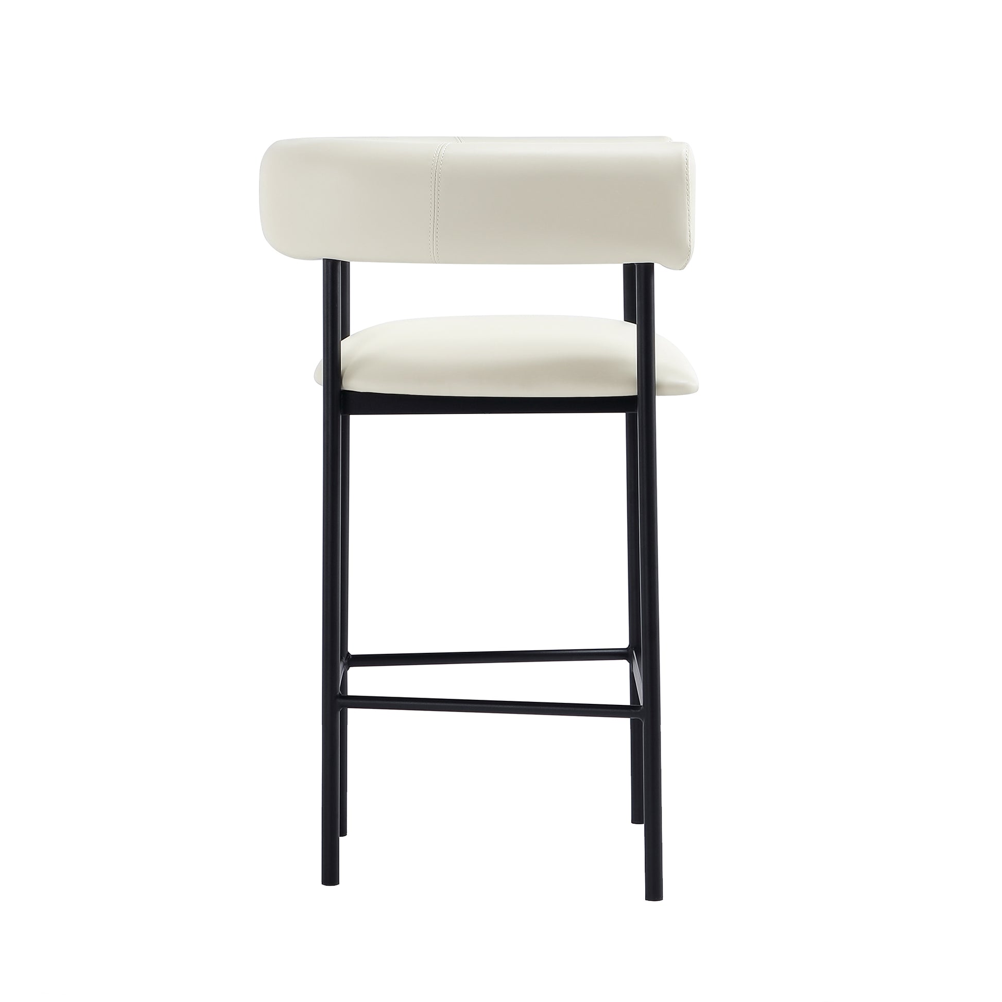 Ivory Metal Upholstered Chair for Accent Seating for Living Room