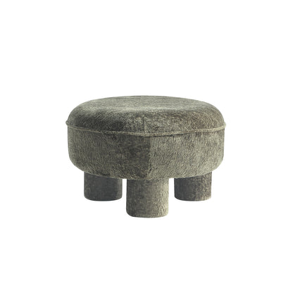 Olive Green Chenille Ottoman - 45.5" Round