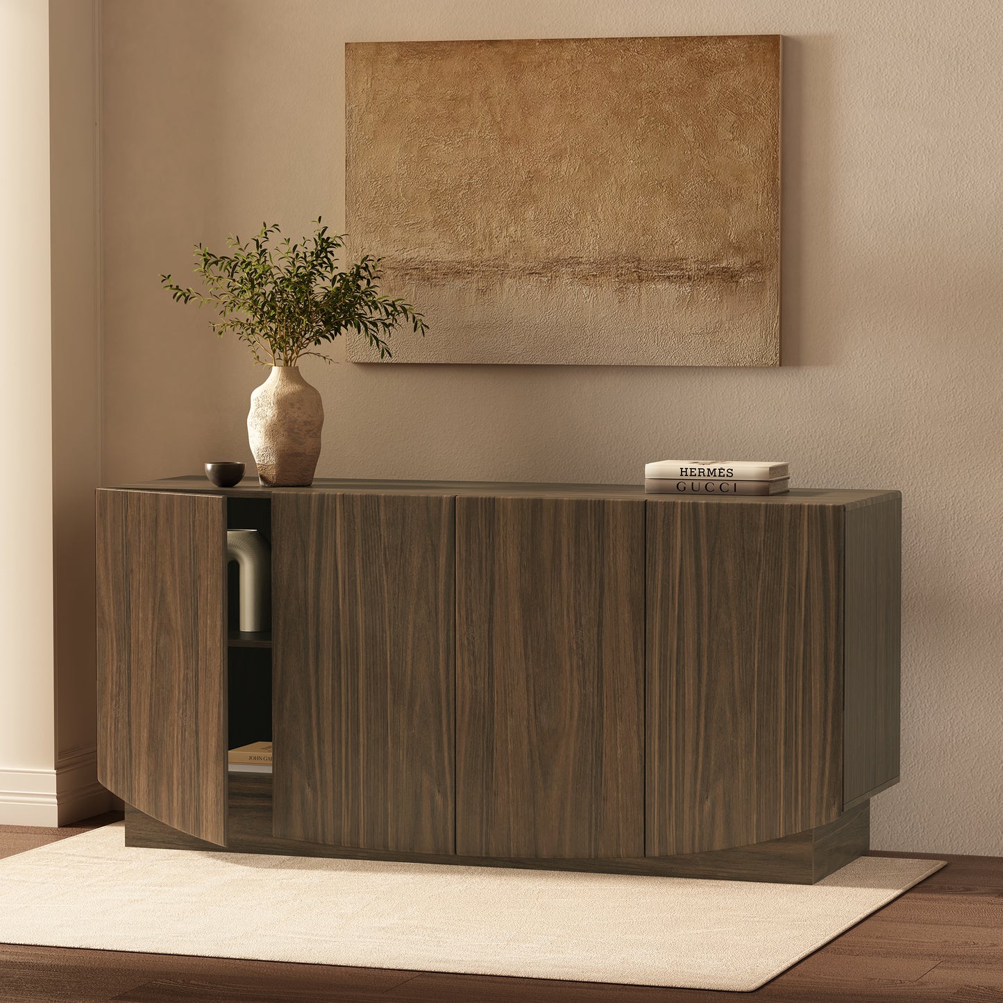 Walnut MDF Sideboard - Servers, Sideboards & Buffets