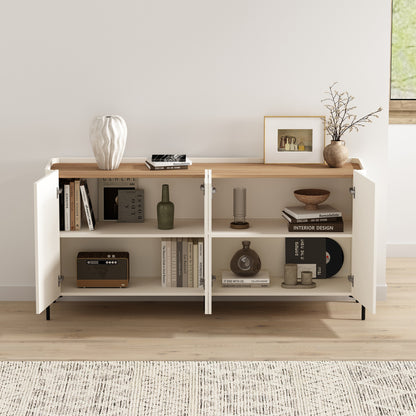 Brown White Sideboard Buffet Stand Dining Room Storage