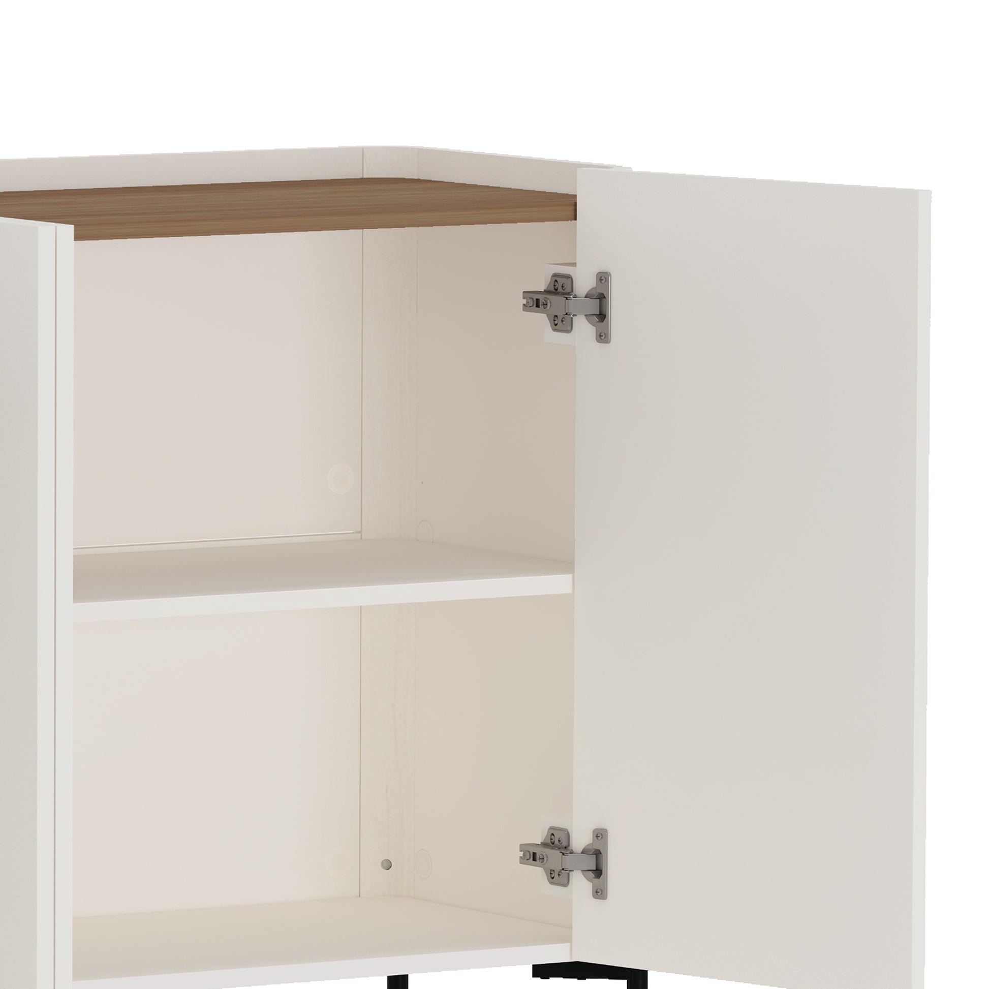Brown White Sideboard Buffet Stand Dining Room Storage
